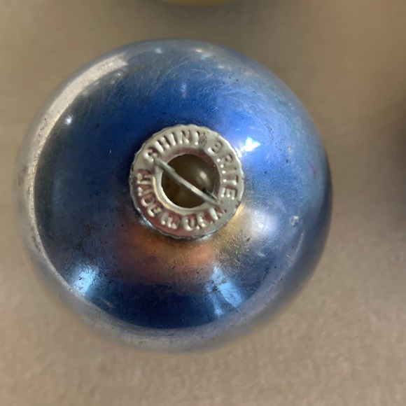 Vintage Shiny Brite Ombré Christmas ornaments Gold Silver Blue - Picture 8 of 16